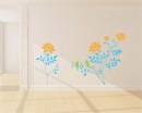 Beautiful Flowers on the Branches with Birds Flower Wall Decal Stickers
